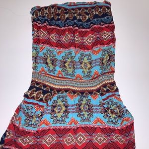 Strapless shorts romper